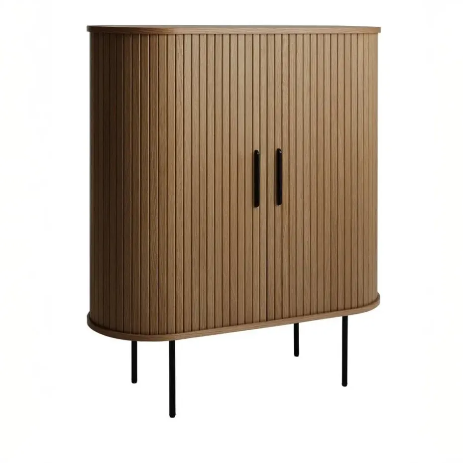 Kast Donker Eikenhout - Incl Glazenrek - 118cm - Nola