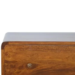 Kastanje Gebogen Ladekast met 3 Laden