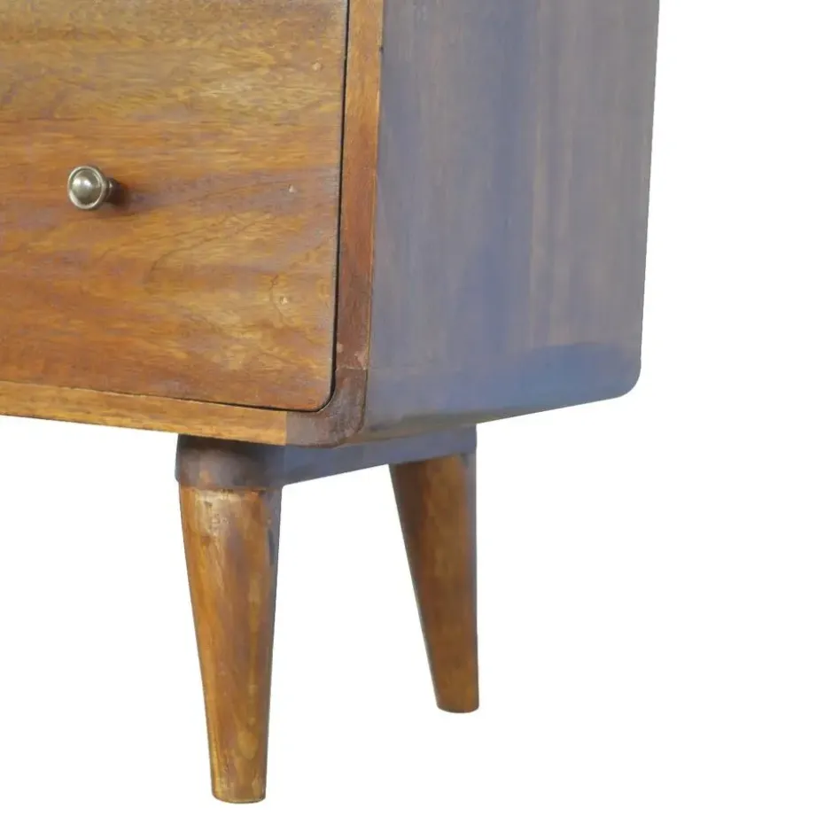 Kastanje Gebogen Ladekast met 3 Laden