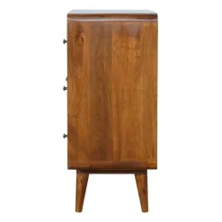 Kastanje Gebogen Ladekast met 3 Laden