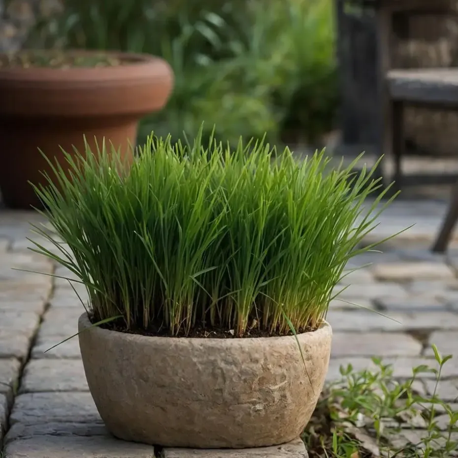 Kattengras - Set van 4 - Cyperus zumula - Hoogte 30-40cm - ⌀12cm