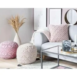 KAYSERI - Poef - Beige - 40 cm - Katoen