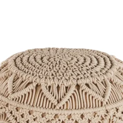 KAYSERI - Poef - Beige - 40 cm - Katoen