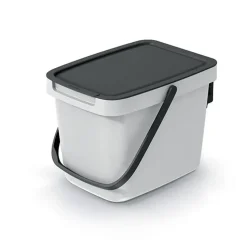 Keden GFT aanrecht afvalbak - creme wit - 6L - 20 x 26 x 20 cm