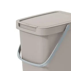 Keden GFT aanrecht afvalbak - beige - 12L - 20 x 26 x 37 cm