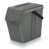 Keden Sorteer afvalbak/emmer - steengrijs - 25L - 24 x 40 x 37 cm