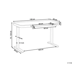 KENLY - Verstelbaar bureau - Wit - 120 cm - Vezelplaat