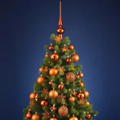 Kerstballen - 110 stuks - met piek - koper - kunststof - 3-6 cm