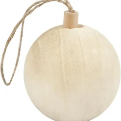 Kerstboom decoratie bal - van licht hout - 6,4 cm