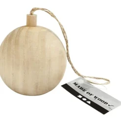 Kerstboom decoratie bal - van licht hout - 6,4 cm