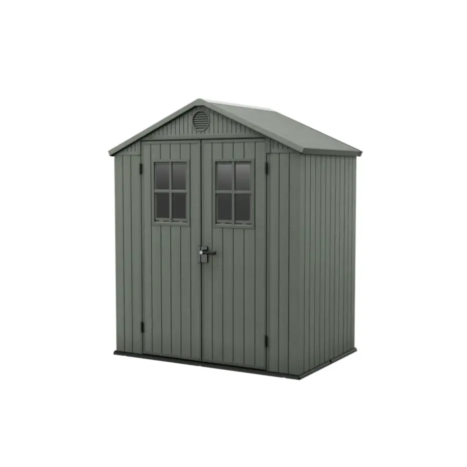 Keter Darwin 64 Tuinhuis - dubbele deuren + ramen - 190x122x221 - Groen