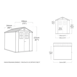 Keter Darwin 68 Tuinhuis - dubbele deuren + ramen - 190x244x221 - Groen