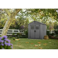 Keter Darwin 66 Tuinhuis - dubbele deuren + ramen - 190x183x221 cm - Grijs