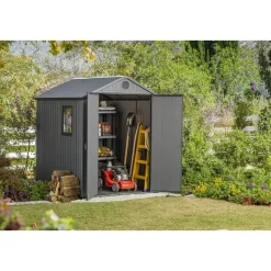 Keter Darwin 66 Tuinhuis - dubbele deuren + ramen - 190x183x221 cm - Grijs