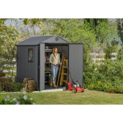 Keter Darwin 66 Tuinhuis - dubbele deuren + ramen - 190x183x221 cm - Grijs