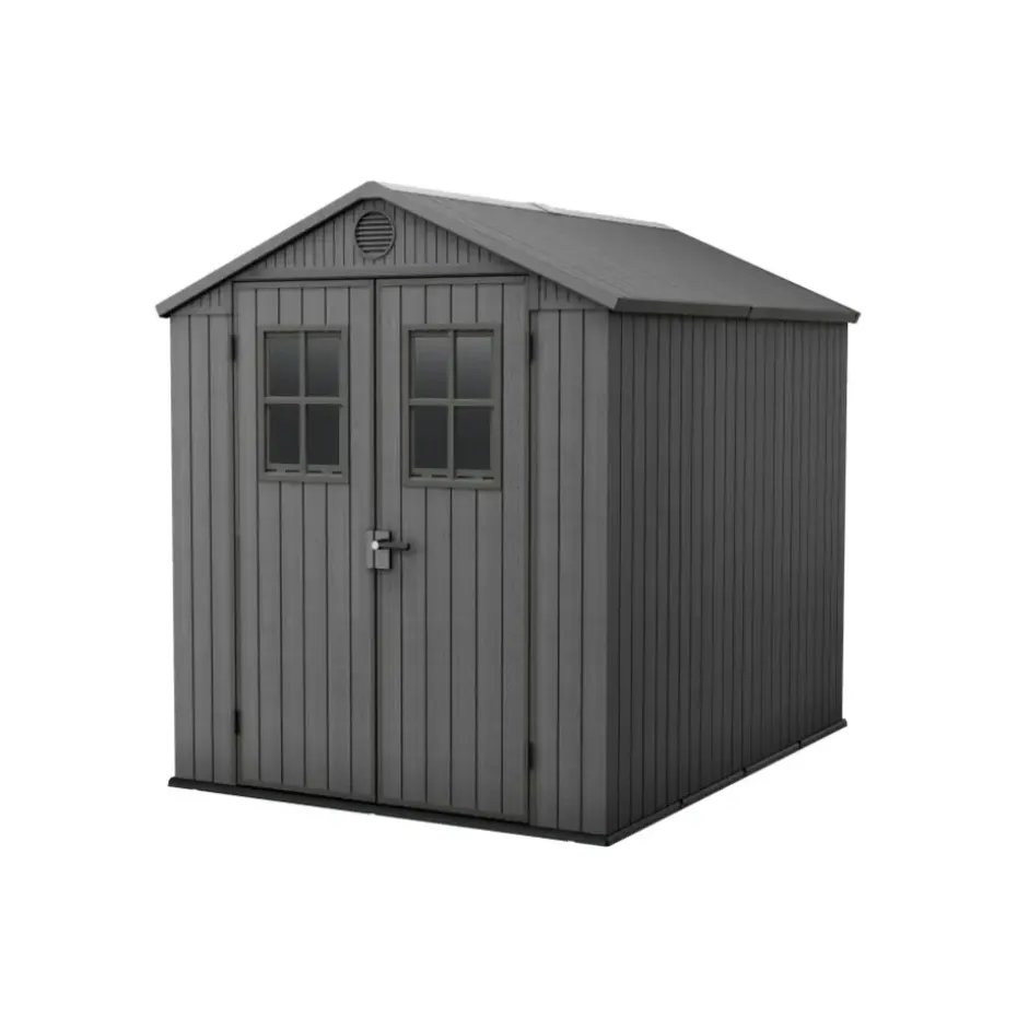 Keter Darwin 68 Tuinhuis - dubbele deuren + ramen - 190x244x221 cm - Grijs