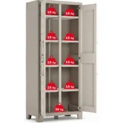 Keter Gulliver Opbergkast hoog - Multispace - tuinkast - 8 planken