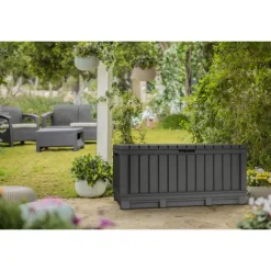 Keter Kentwood Opbergbox - 128x53.6x59 cm - 350 L - Grafiet