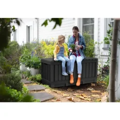 Keter Kentwood Opbergbox - 128x53.6x59 cm - 350 L - Grafiet