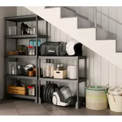 Keter Kunststof Stellingkast Tribac - Opbergrek - 90x45x182cm - zwart