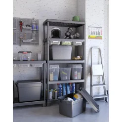 Keter Kunststof Stellingkast Tribac - Opbergrek - 90x45x182cm - zwart