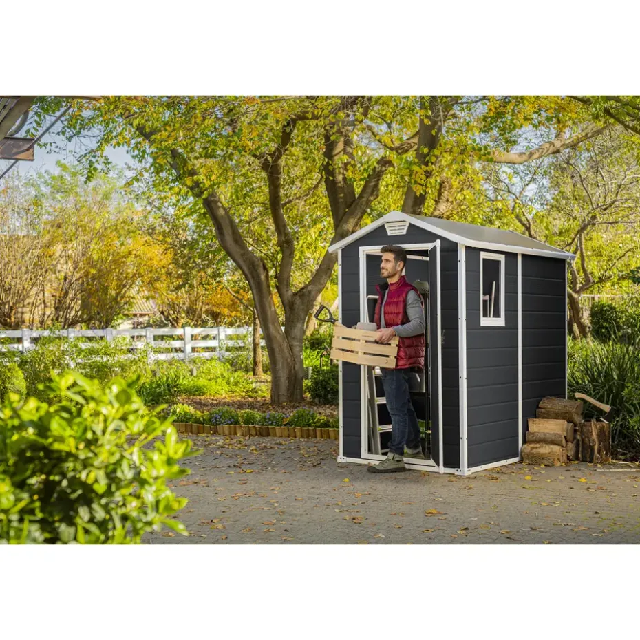 Keter Manor 46 Tuinhuis - 130x192x198 cm - Antraciet