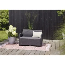 Keter Marie Essential Loungeset + Orlando tafel - 4 personen - Antraciet
