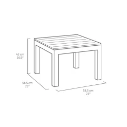 Keter Marie Essential Loungeset + Orlando tafel - 4 personen - Antraciet