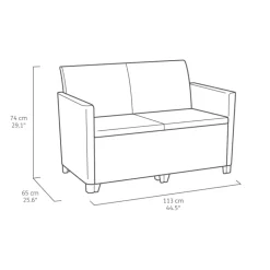 Keter Marie Essential Loungeset + Orlando tafel - 4 personen - Antraciet