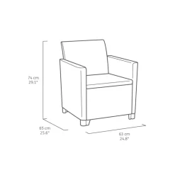 Keter Marie Essential Loungeset + Orlando tafel - 4 personen - Antraciet