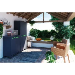 Keter Moby lage kast - 2 planken - 80x44x100 cm - Antraciet