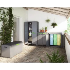 Keter Moby lage kast - 2 planken - 80x44x100 cm - Antraciet