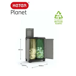 Keter Planet Lage Opbergkast - 68x39x90cm - Grijs/Zwart
