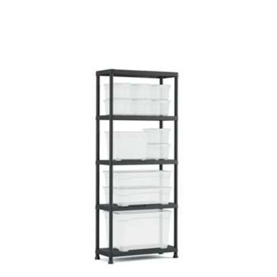 Keter Plus shelf 75/5 - 5 Planken - 75x32x176 cm - Zwart
