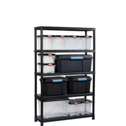 Keter Plus Stellingrek 120/5 - 5 Planken - 120x40x187 cm - zwart