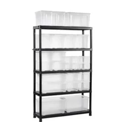 Keter Plus Stellingrek 120/5 - 5 Planken - 120x40x187 cm - zwart