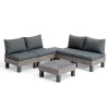 Keter Signature Elements Loungeset 4 personen - met groene kussens - Cappuccino