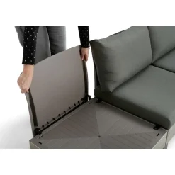 Keter Signature Elements Loungeset 4 personen - met groene kussens - Cappuccino