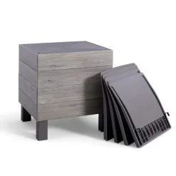 Keter Signature Elements Loungeset 4 personen - met groene kussens - Cappuccino