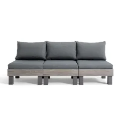 Keter Signature Elements 3-zits Loungebank - met groene kussens - Cappuccino