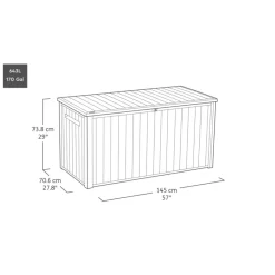 Keter Southwood Opbergbox - 643L - 146,3x73x70 cm - Grijs