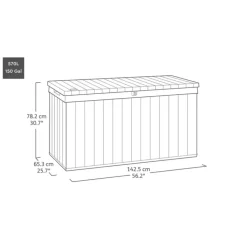 Keter Venetian Opbergbox - 570L - 142.5x65.3x78.2cm - Bruin