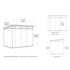 Keter Venetian Pent 97 Tuinhuis - 279x218x226cm - Bruin