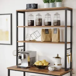 Keukenkast - Keukenrek staand - Industrieel - Bruin - Zwart - 80 x 40 x 167 cm