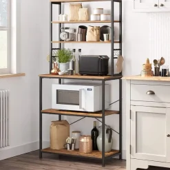 Keukenkast - Keukenrek staand - Industrieel - Bruin - Zwart - 80 x 40 x 167 cm