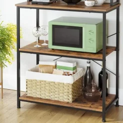 Keukenkast - Keukenrek staand - Industrieel - Bruin - Zwart - 80 x 40 x 167 cm