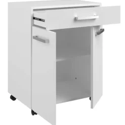 Keukenkastje Unya met wieltjes - 2 deuren & 1 lade - wit