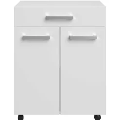 Keukenkastje Unya met wieltjes - 2 deuren & 1 lade - wit