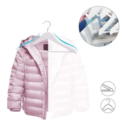 Kinder Kledinghangers in Hout - 20 Stuks voor Kleuters - 360° Haak - Wit