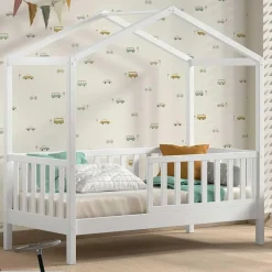 Kinderbed Dallas - 70x140 cm - Wit/massief grenen